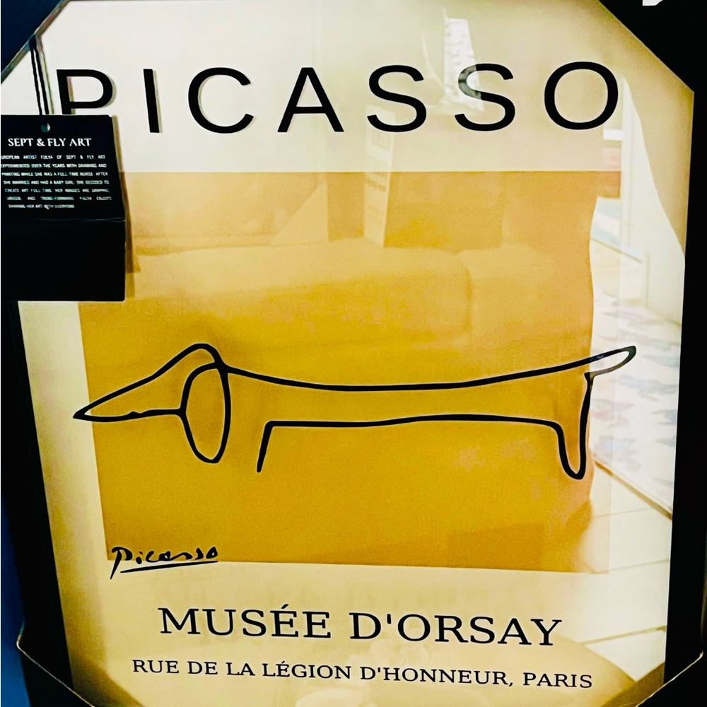 Picasso Dachshund 17x21 Art Print glass with frame